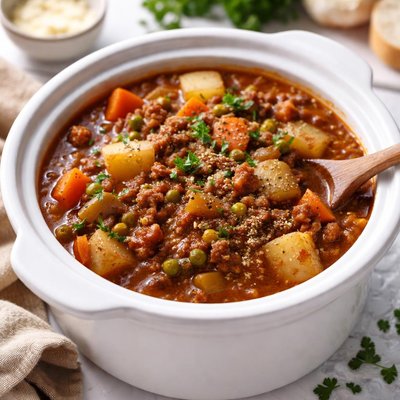 Image of Thick Hamburger Stew Crock Pot