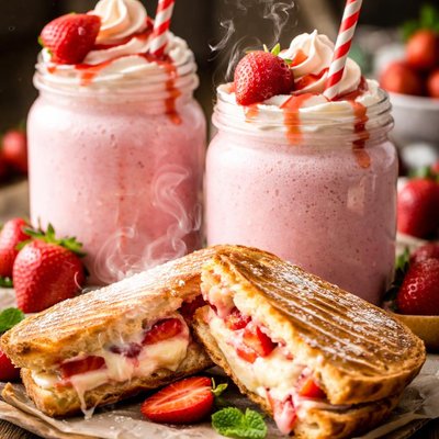 Image of Thick Shakes with Strawberry Mascarpone Panini