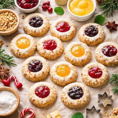 Image of Thimble Cookies Christmas Cookies