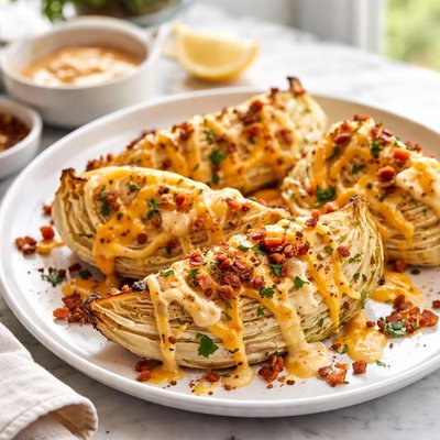 Image of Thousand Island and Cheddar Baked Cabbage