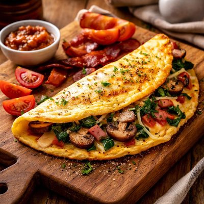 Image of Tortilla vegetariana de tres huevos