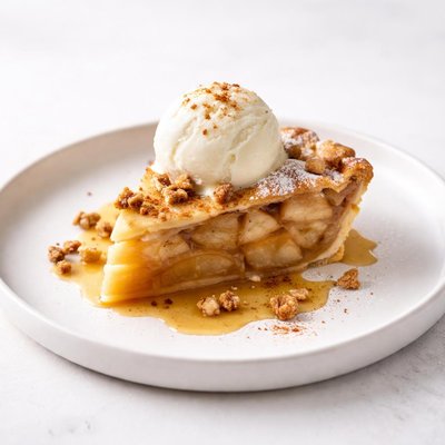 Image of Three Apple Pie with Cider Rum Sauce