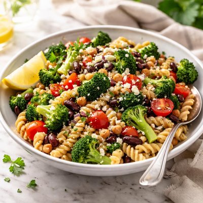 Image of Three Bean and Broccoli Pasta Salad