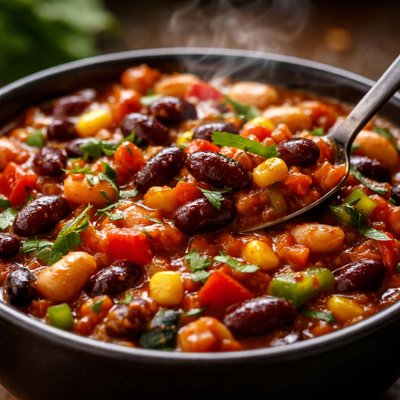 Image of Three Bean Chili with Vegetables