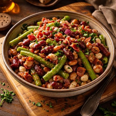 Image of Three Bean Salad with Bacon Dressing