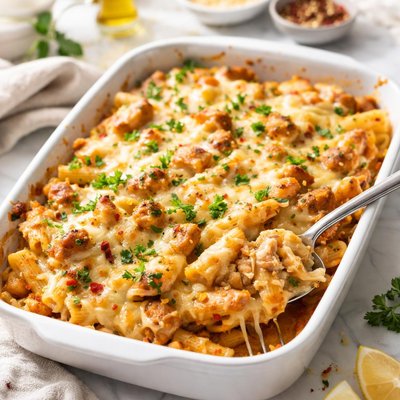 Image of Three Cheese Chicken Penne Pasta Bake