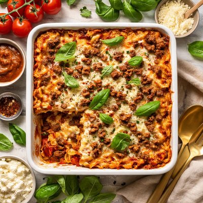 Image of Three Cheese Lasagna with Italian Sausage