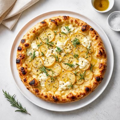 Image of Three Cheese Rosemary Potato Pizza