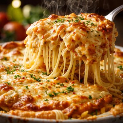 Image of Three Cheese Spaghetti Pie
