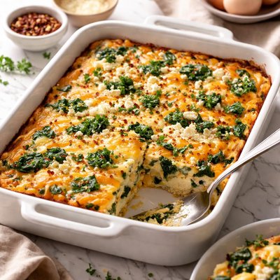 Image of Three Cheese Spinach Egg Casserole