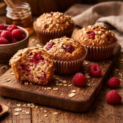 Image of Three Grain Raspberry Muffins
