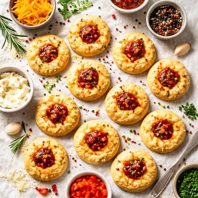 Image of Thumbprint Cookies Savory Cheddar