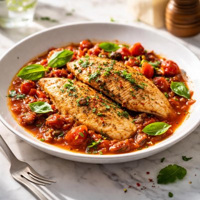 Image of Tilapia and Tomato Sauce