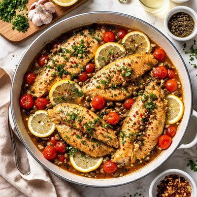 Image of Tilapia in Wine and Worcestershire