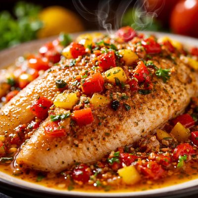 Image of Tilapia with Pimiento Sauce