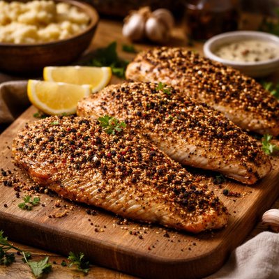Image of Tilapia with Sesame Seed Peppercorn Crust