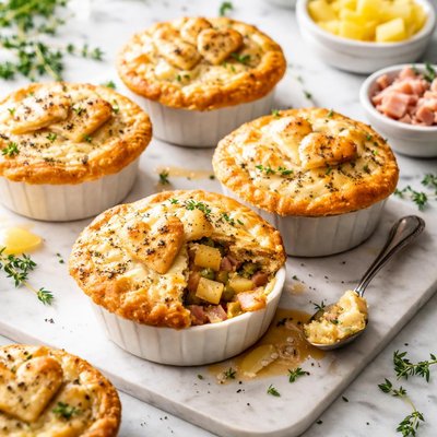 Image of Tiny Ham Pineapple Pot Pie Pies
