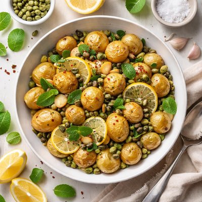 Image of Tiny New Potatoes with Lemon Capers Garlic and Mint