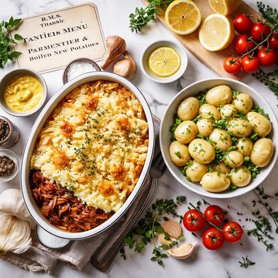 Image of Titanic 1st Class Menu Parmentier and Boiled New Potatoes