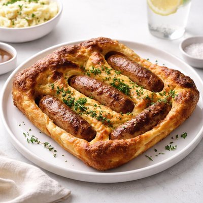 Image of Toad in the Hole Sausages Baked in Batter