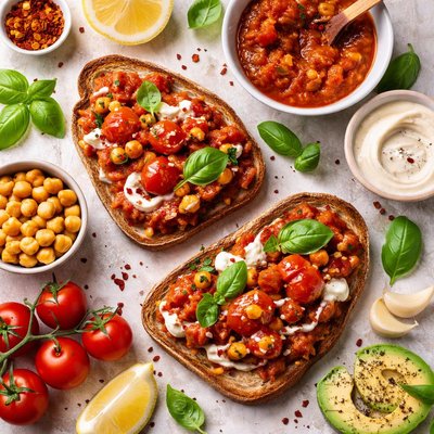 Image of Whole30 Toast with Savory Tomato Sauce