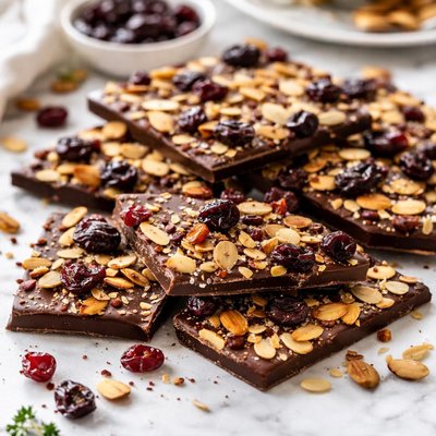 Image of Toasted Almond Cherry Chocolate Bark