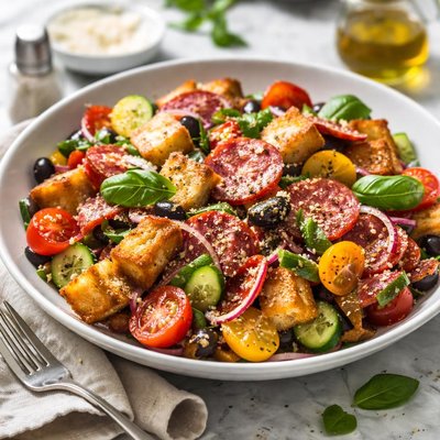 Image of Toasted Bread Salad with Salami