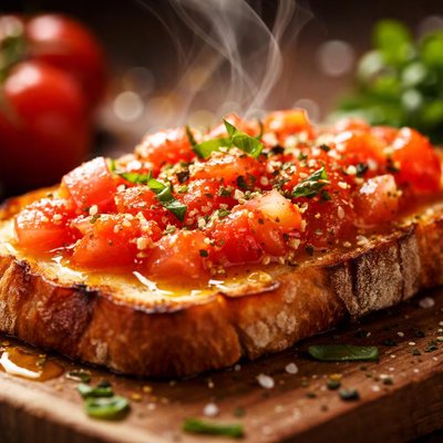 Image of Toasted Bread with Tomato Olive Oil