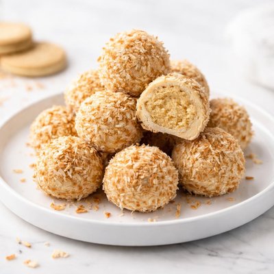Image of Toasted Coconut Golden Oreo Cookie Balls Truffles