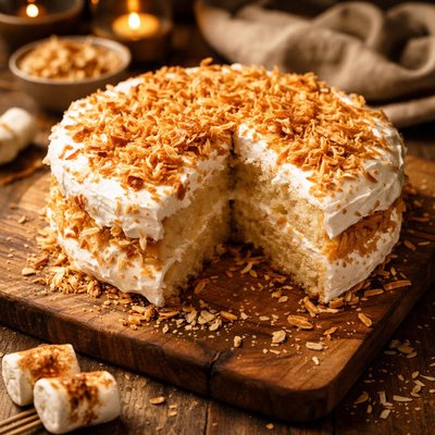 Image of Toasted Coconut Marshmallow Cake