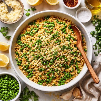 Image of Toasted Orzo with Peas and Parmesan