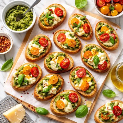 Image of Toasted Pesto Rounds