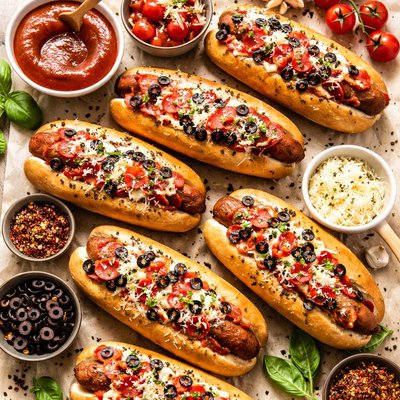 Image of Toasted Pizza Hot Dogs
