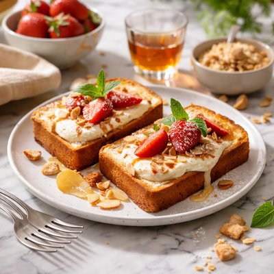 Image of Toasted Pound Cake with Mascarpone and Amaretto
