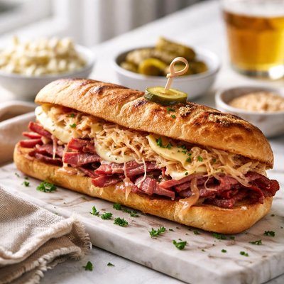 Image of Toasted Reuben Sub Sandwich