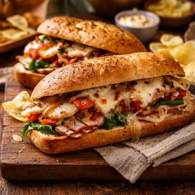 Image of Toasted Turkey Subs with Smoked Mozzarella