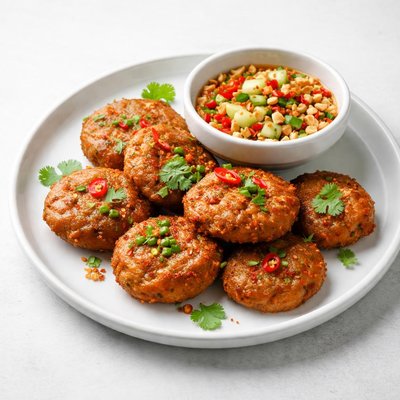 Image of Tod Man Pla Thai Fish Cakes with Dipping Sauce