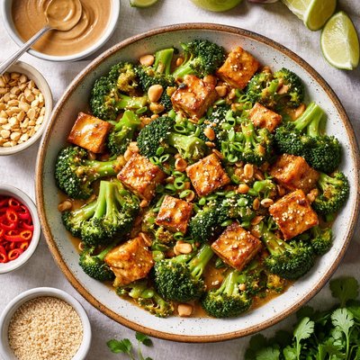 Image of Tofu and Broccoli with Peanut Sauce