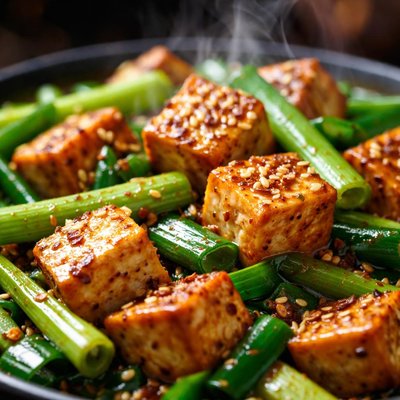 Image of Tofu Green Onion Stir Fry