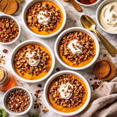 Image of Tofu Pumpkin Custard with Gingersnap Crumble