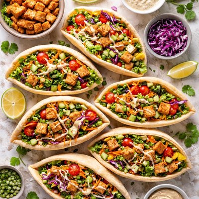 Image of Tofu Salad Crunch Pitas