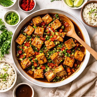 Image of Tofu Simmered in Hoisin Sauce by Deborah Madison