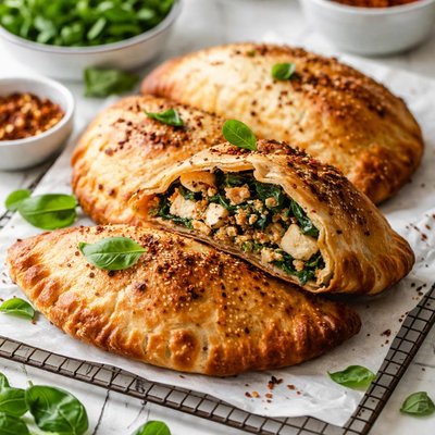 Image of Tofu Spinach Calzones Vegan or Vegetarian