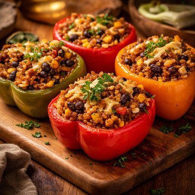 Image of Tofu Stuffed Bell Peppers