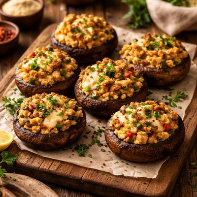 Image of Tofu Stuffed Mushrooms