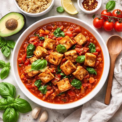 Image of Whole30 Tofu with Tomato Sauce
