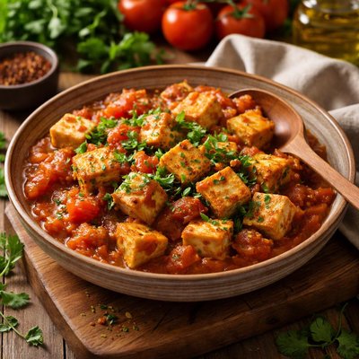 Image of Tofu with Tomatoes and Coriander