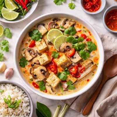 Image of Tom Ka with Tofu or Tom Yam Soup