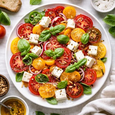 Image of Tomato and Asadero Salad with Basil