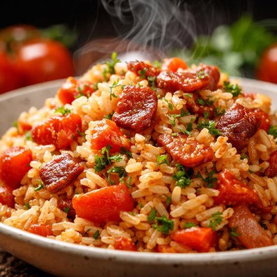 Image of Tomato and Bacon Rice Quick and French Inspired
